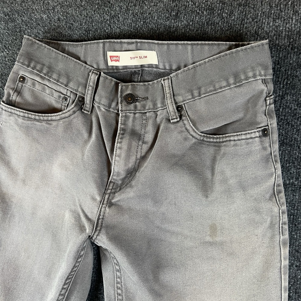 Levi's 511 Slim Fit Jeans Gray Men's 30x30 (29x28) Stretch Denim Mid Rise Casual